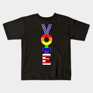 Feminist Pride Vote LGBT  American Flag Kids T-Shirt